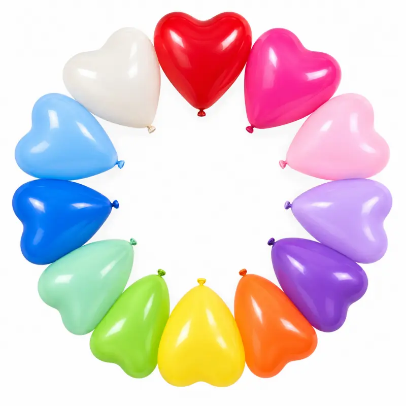 10 လက်မ Heart Latex Balloons
