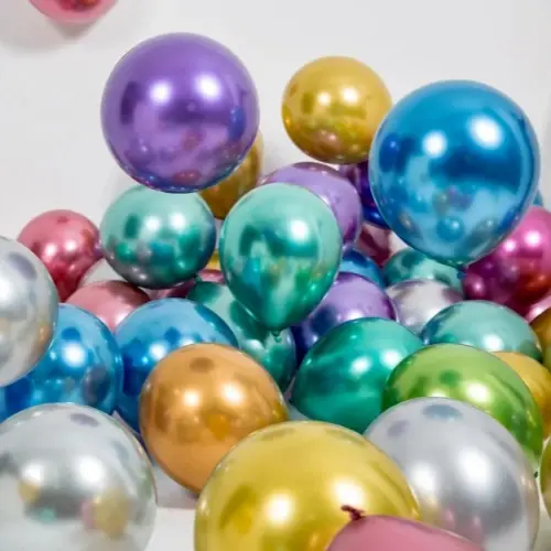 10 လက်မ သတ္တု Chrome Latex Balloons