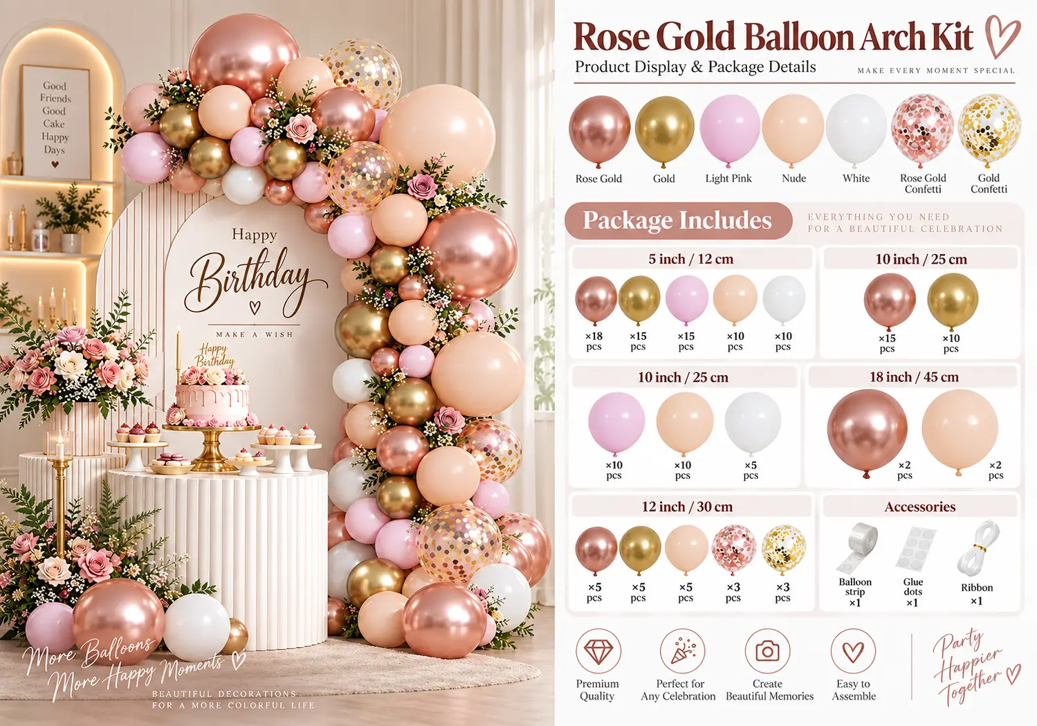 Balloon Arch Kits လက်ကား- အစုံအလင်ပါဝင်ပါသည်။
