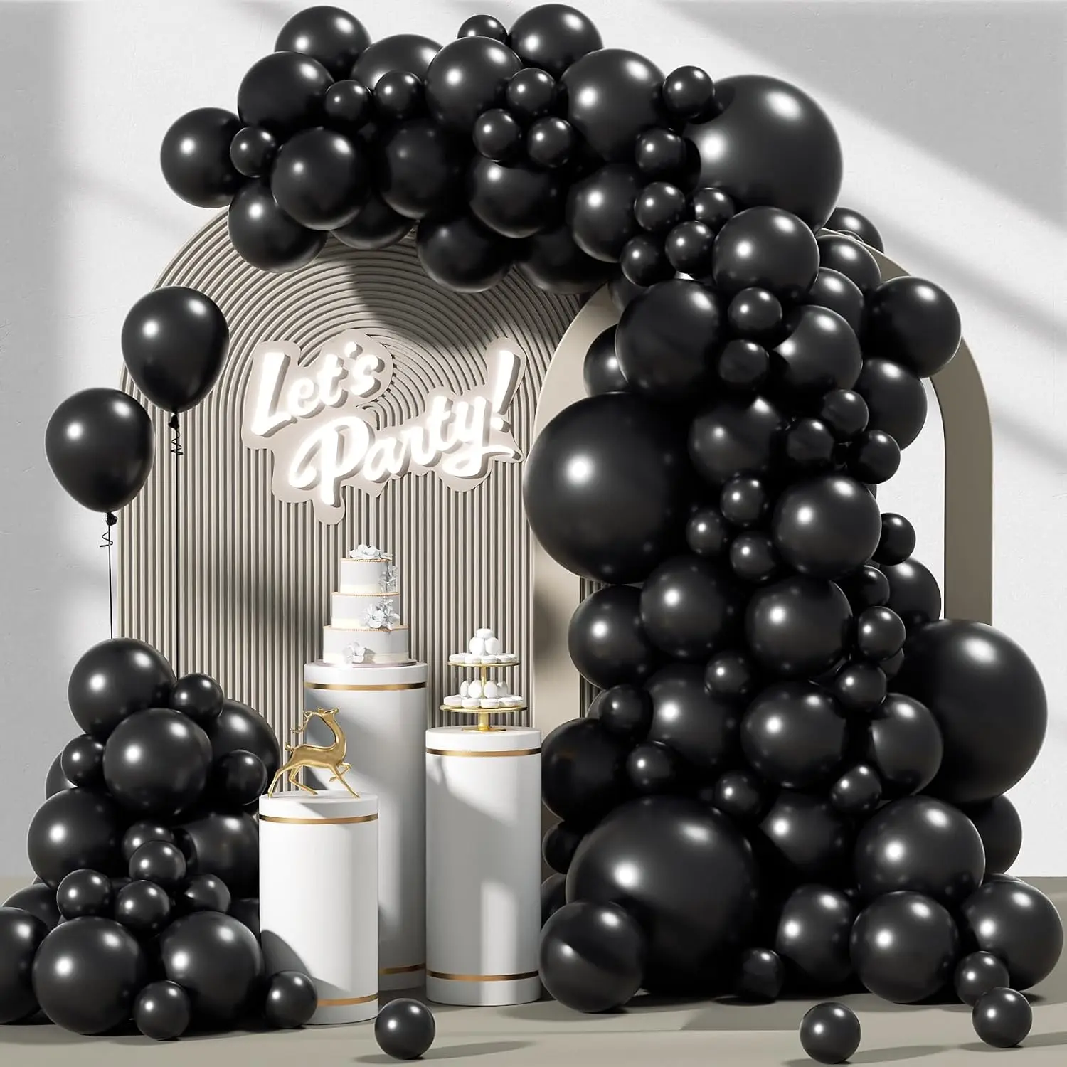 အနက်ရောင် Balloon Garland Arch Kit