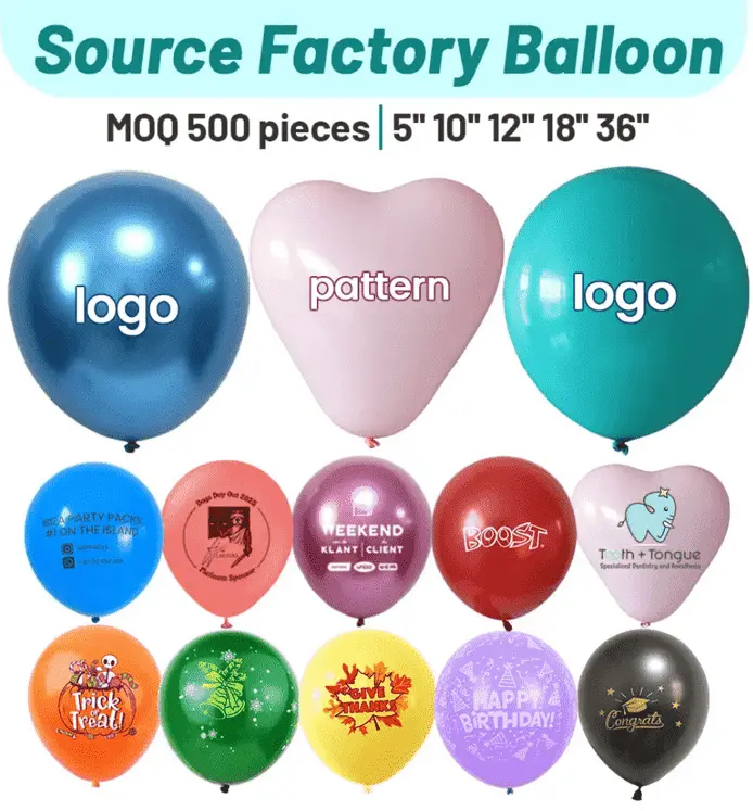 စိတ်ကြိုက်လိုဂို Latex Balloons