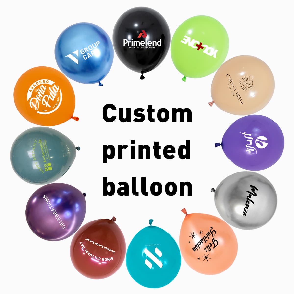 စိတ်တိုင်းကျ Logo ရိုက်နှိပ်ထားသော Latex Balloons