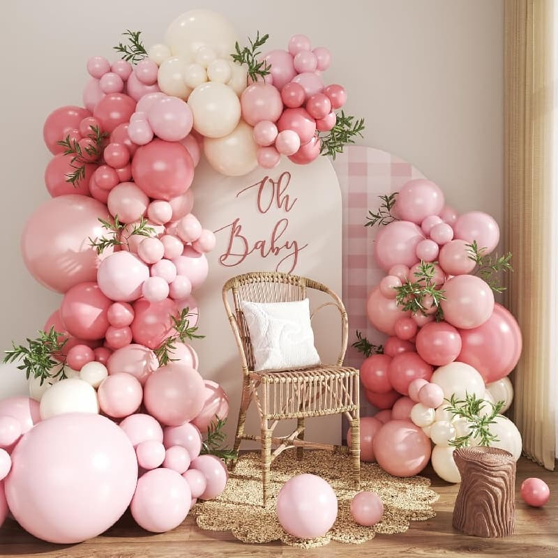 ဖုန်ထူသော ပန်းရောင် Balloon Garland Kit