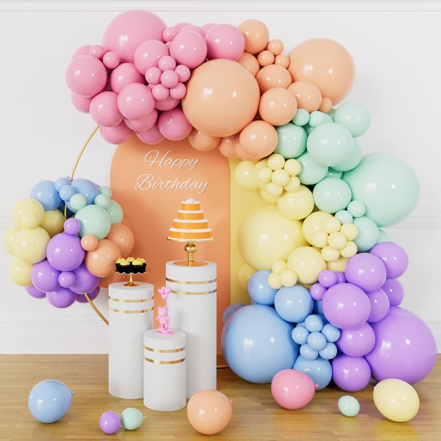 Pastel Rainbow Balloon Garland Arch Kit